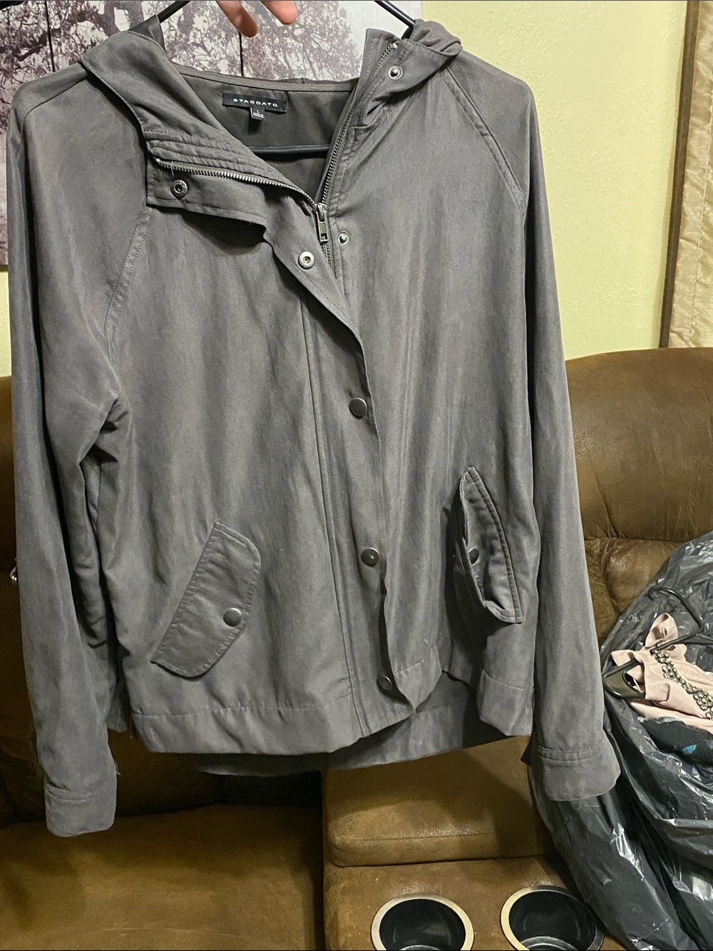 Staccato Women's Charcoal Gray Hooded Utility Jacket